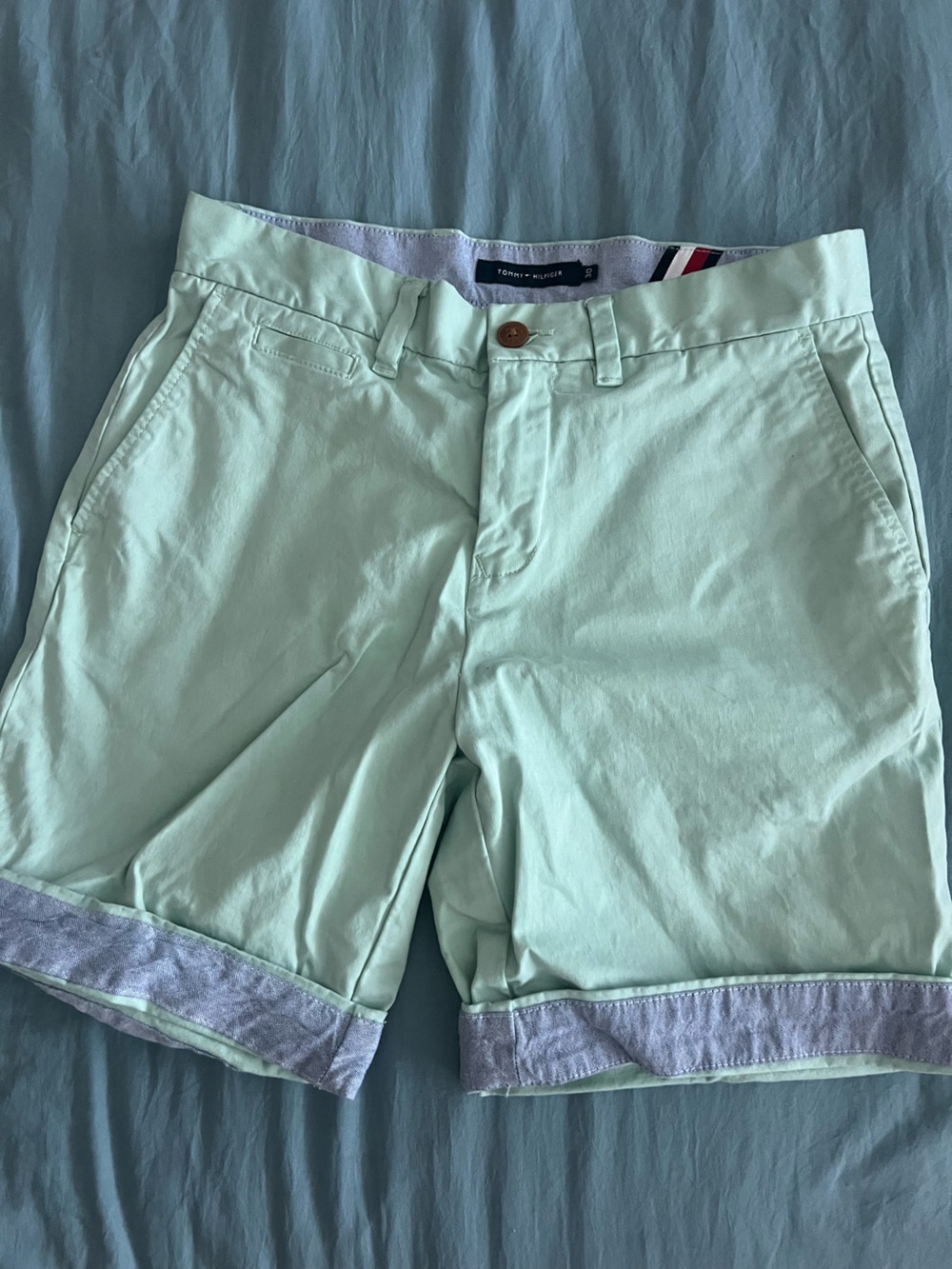 Tommy Hilfiger Light Mint Green Men’s Flat Front Chino Shorts
